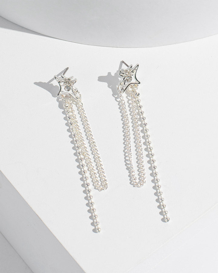 Colette by Colette Hayman White Starlight Draped Chain Earrings