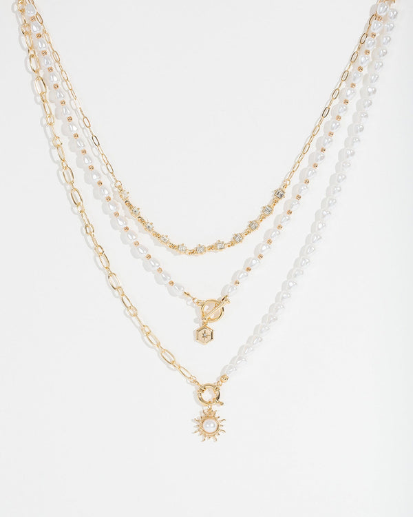 Colette by Colette Hayman White Sun And Star Necklace