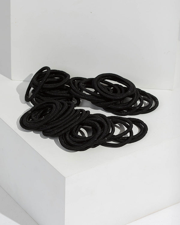 Black 50 Pack Black Thick Hair Ties | Hair Accessories