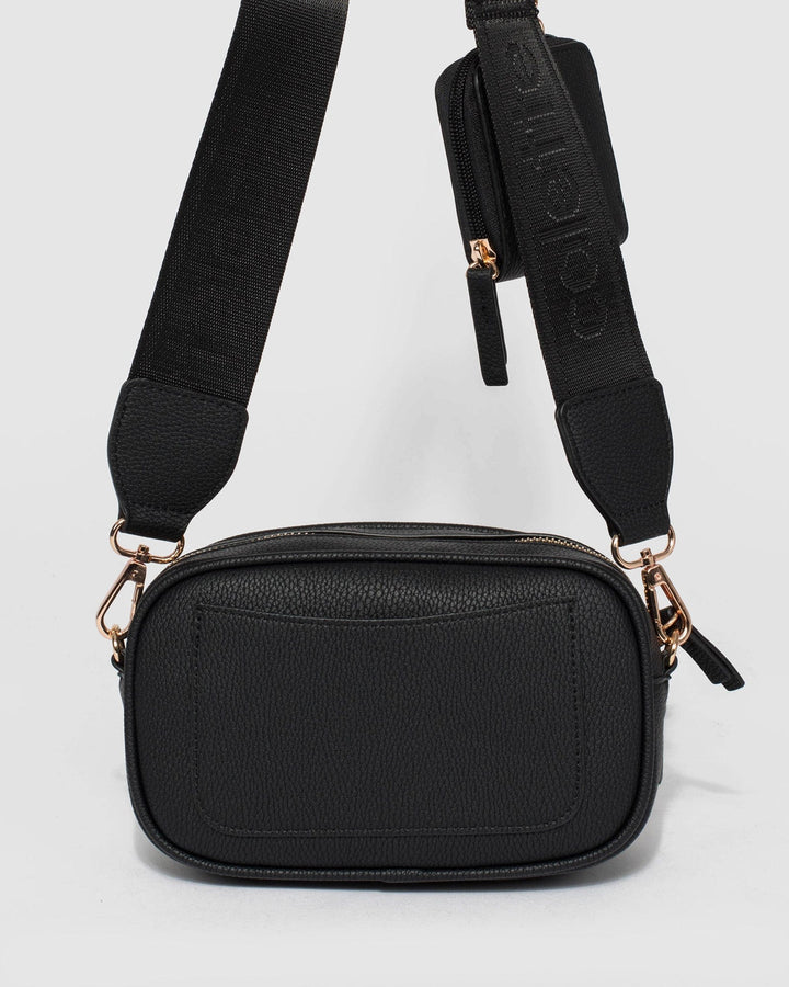 Black Amalia Webbing Crossbody Bag | Crossbody Bags