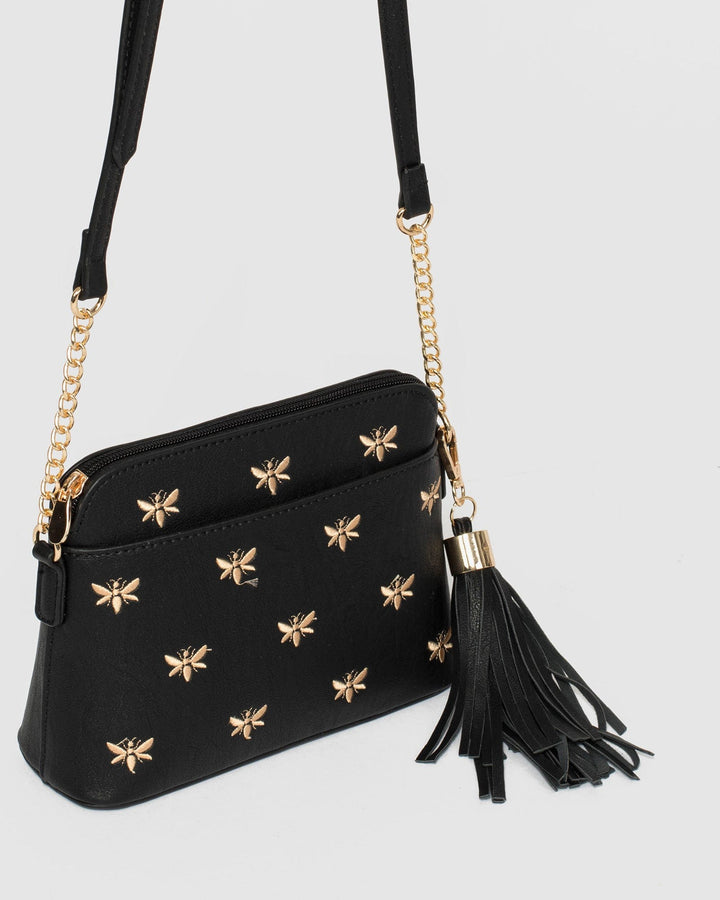 Black Karen Bee Crossbody Bag | Crossbody Bags