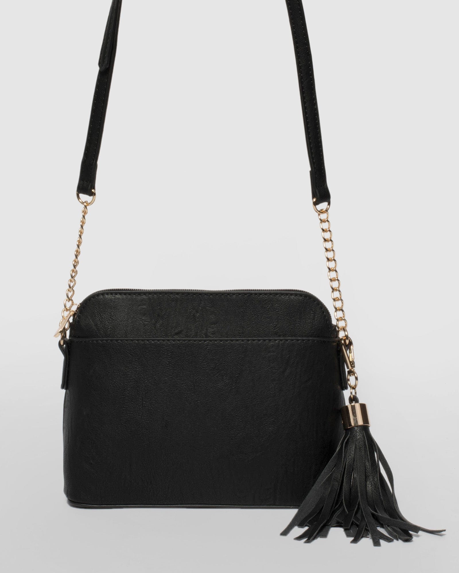 Black crossbody purse with tassel Clearance