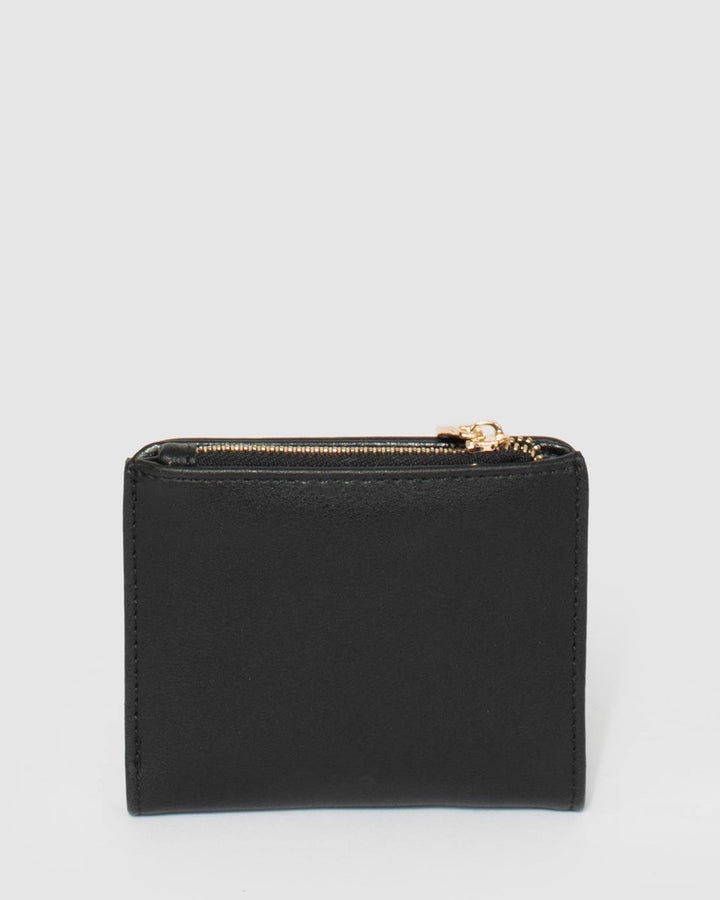 Black Mini Han Embroidered Wallet | Wallets