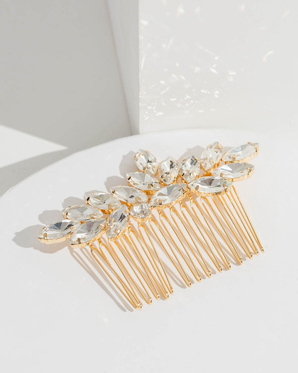Colette by Colette Hayman Gold Diamond Shape Crystal Hair Comb