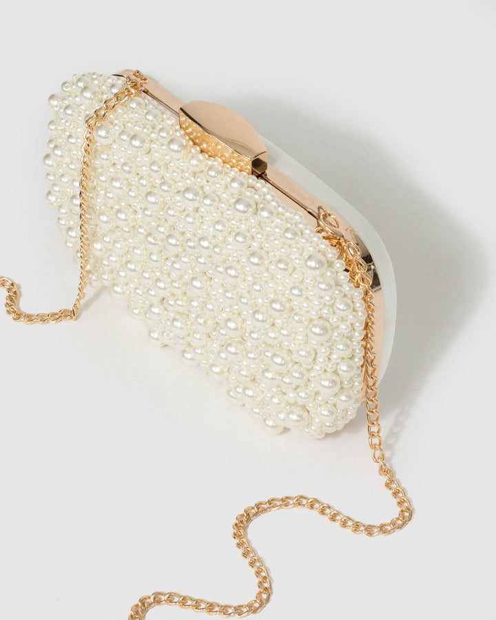 Colette by Colette Hayman Ivory Alina Beaded Clutch Bag
