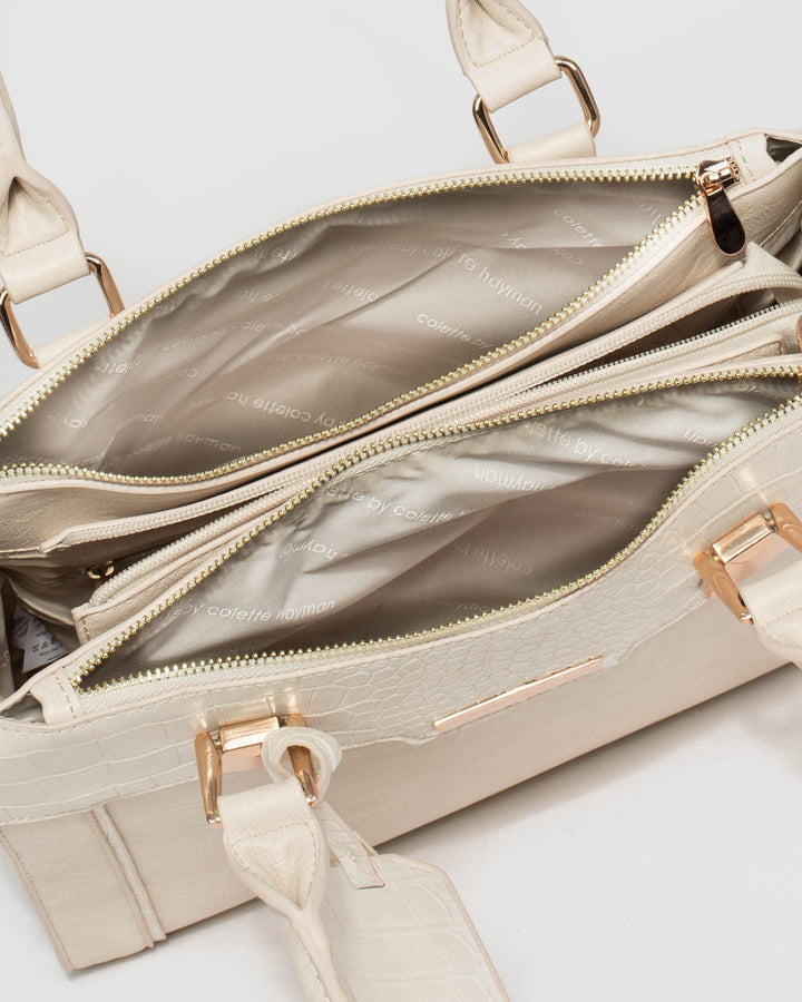 Ivory Fabiana Multi Compartment Tote Bag | Tote Bags