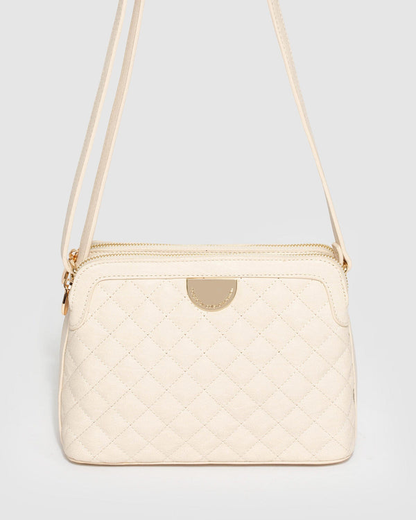 Ivory Quilt Crossbody Bag | Crossbody Bags