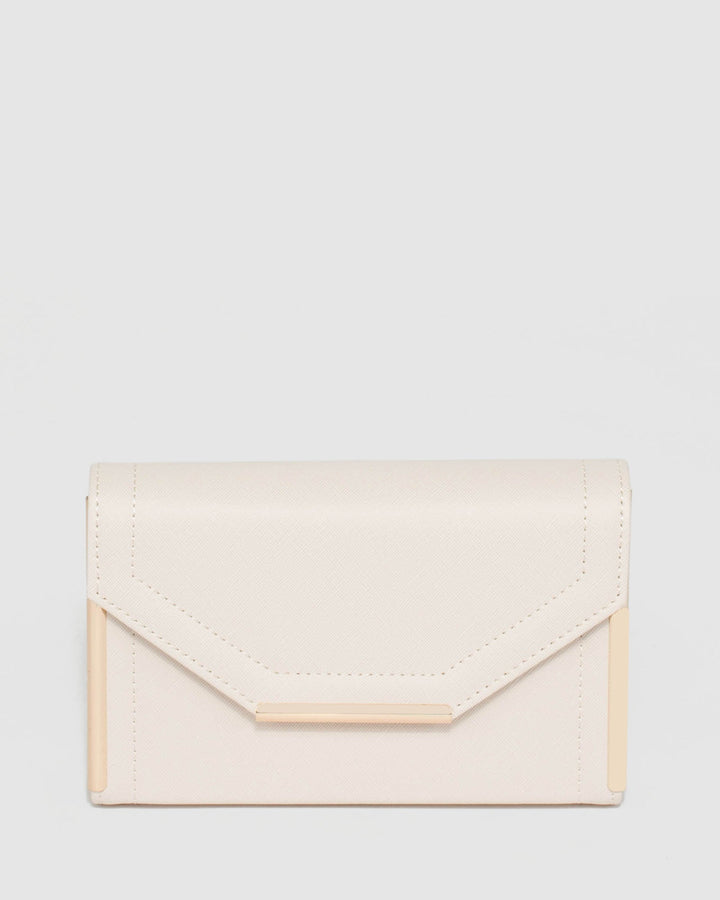Ivory Lila Panel Clutch Bag | Clutch Bags