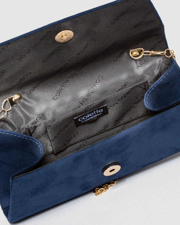 Navy Blue Leaha Evening Clutch Bag | Clutch Bags
