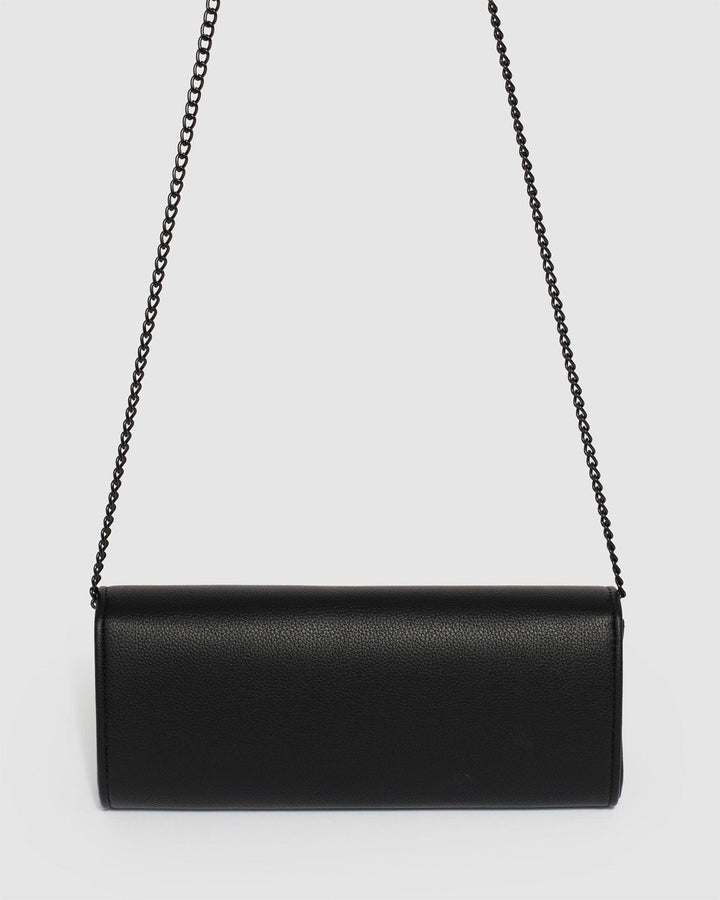 Colette by Colette Hayman Nolene Fold Over Black Clutch Bag