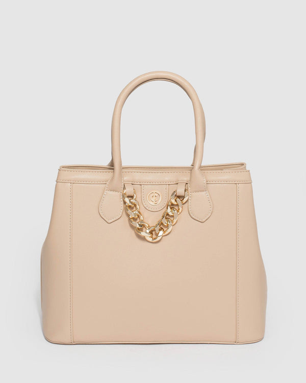 Colette by Colette Hayman Nude Finley Chain Tote Bag