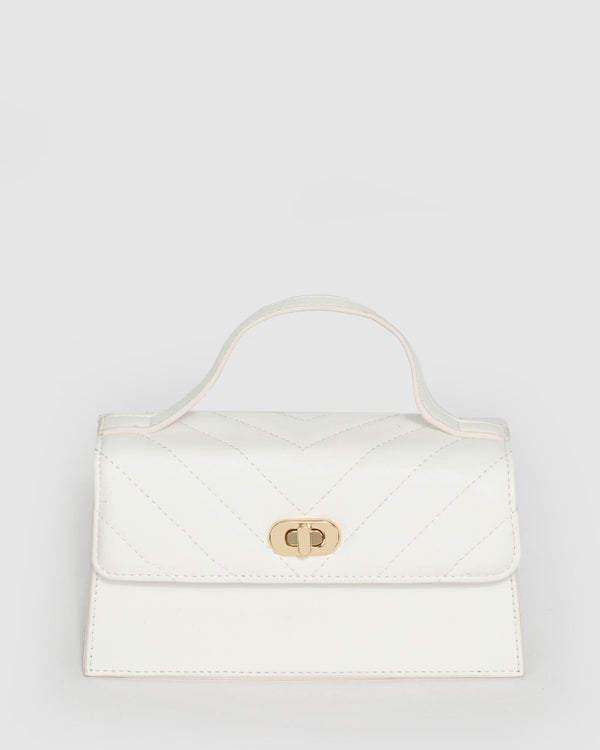 White Luna Top Handle Bag | Mini Bags