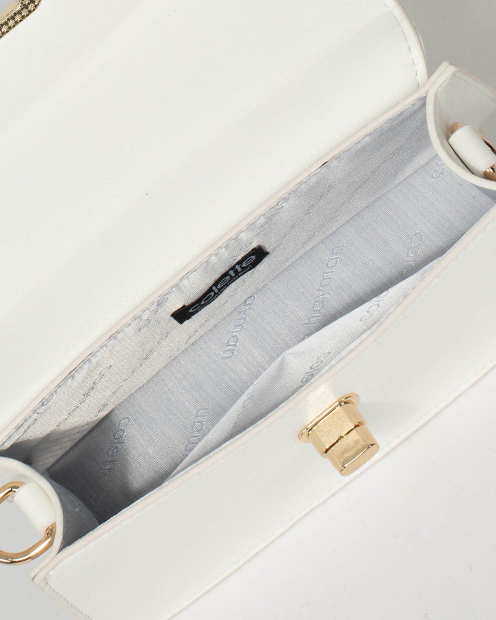 White Luna Top Handle Bag | Mini Bags