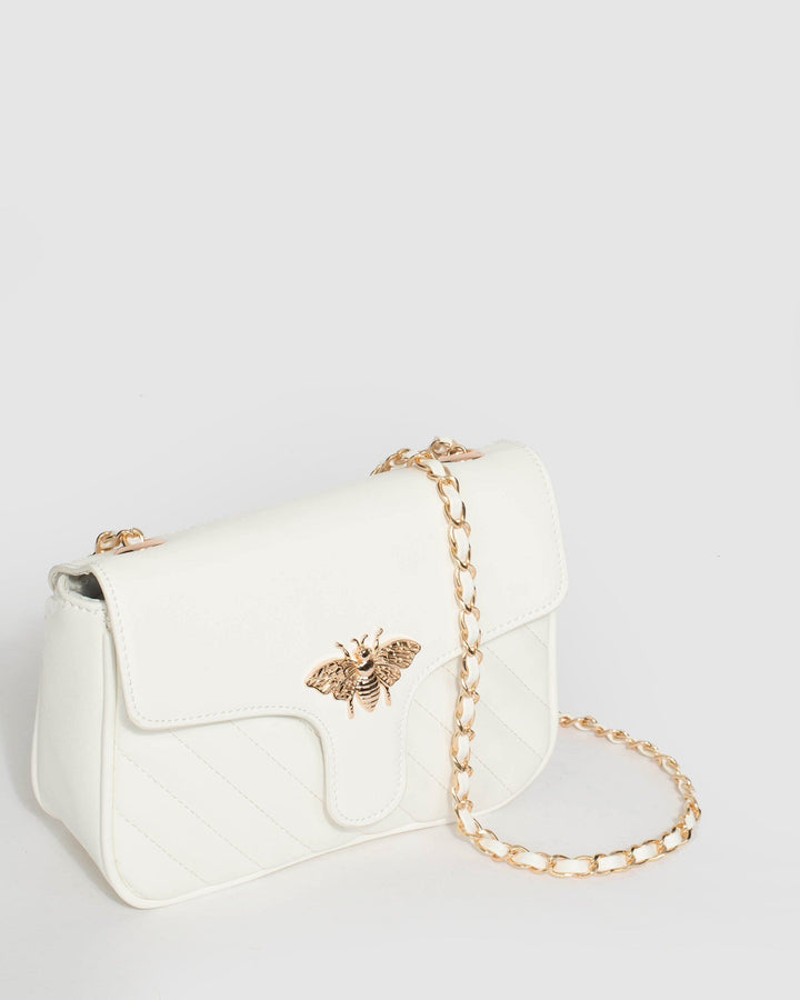 White Maeve Bee Crossbody Bag | Crossbody Bags