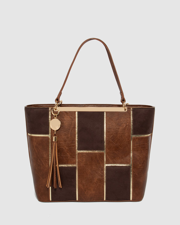 Brown Erica Limited Edition Panel Tote Bag