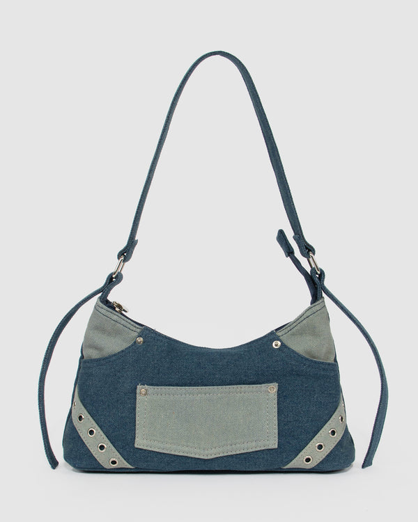 Ashley Blue Denim Shoulder Bag