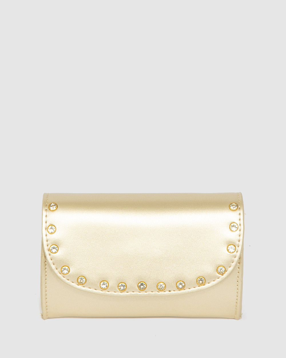 Gold Kids Diamonte Clutch Bag