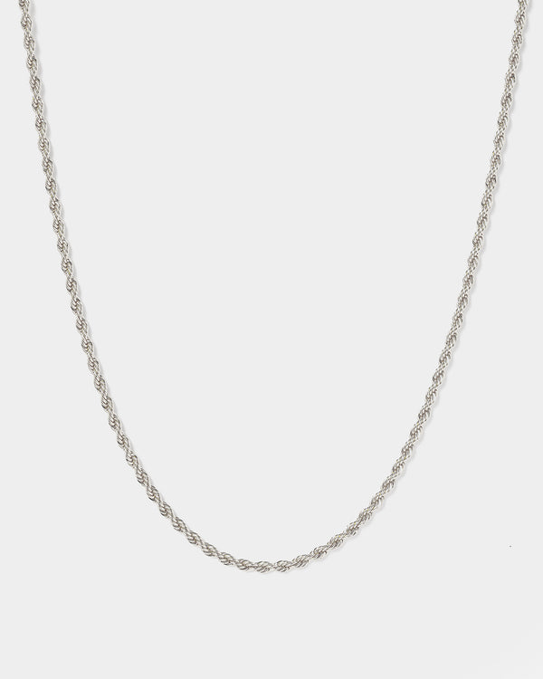 Silver Thin Rope Chain Necklace