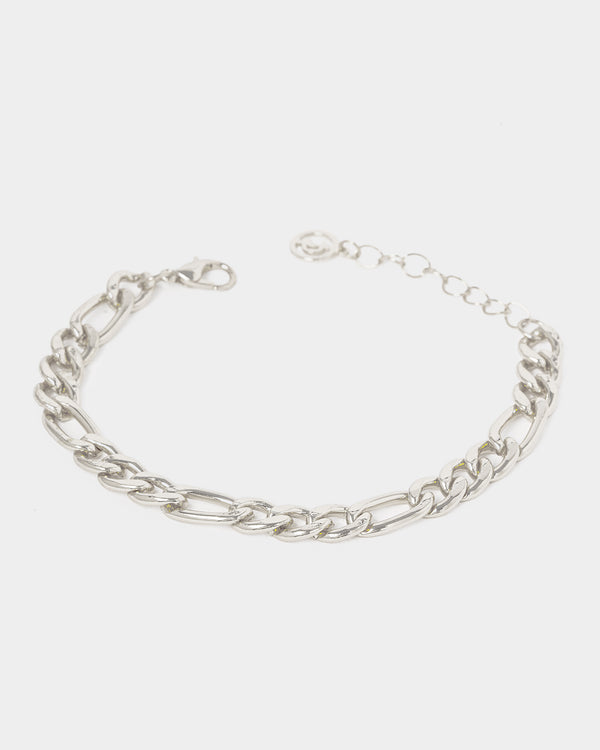 Silver Figaro Chain Bracelet