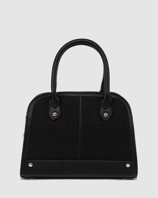 Black Maisie Panel Stud Tote