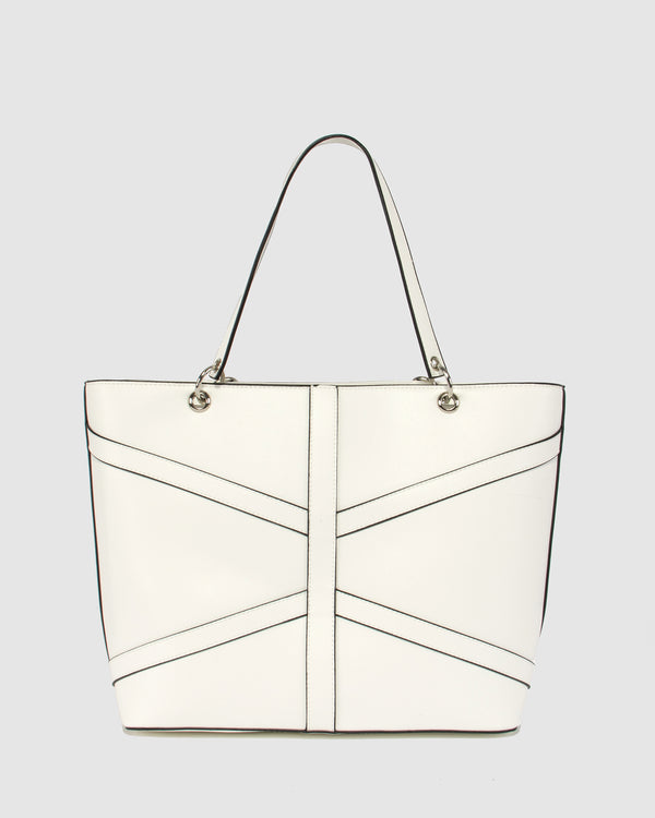 White Erica Ltd Edt Panelled Tote