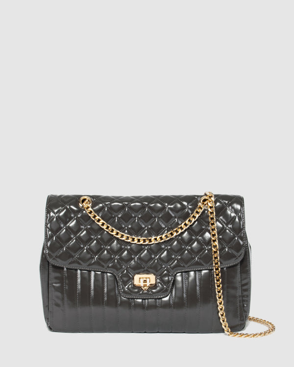 Grey Gina Quilt Crossbody