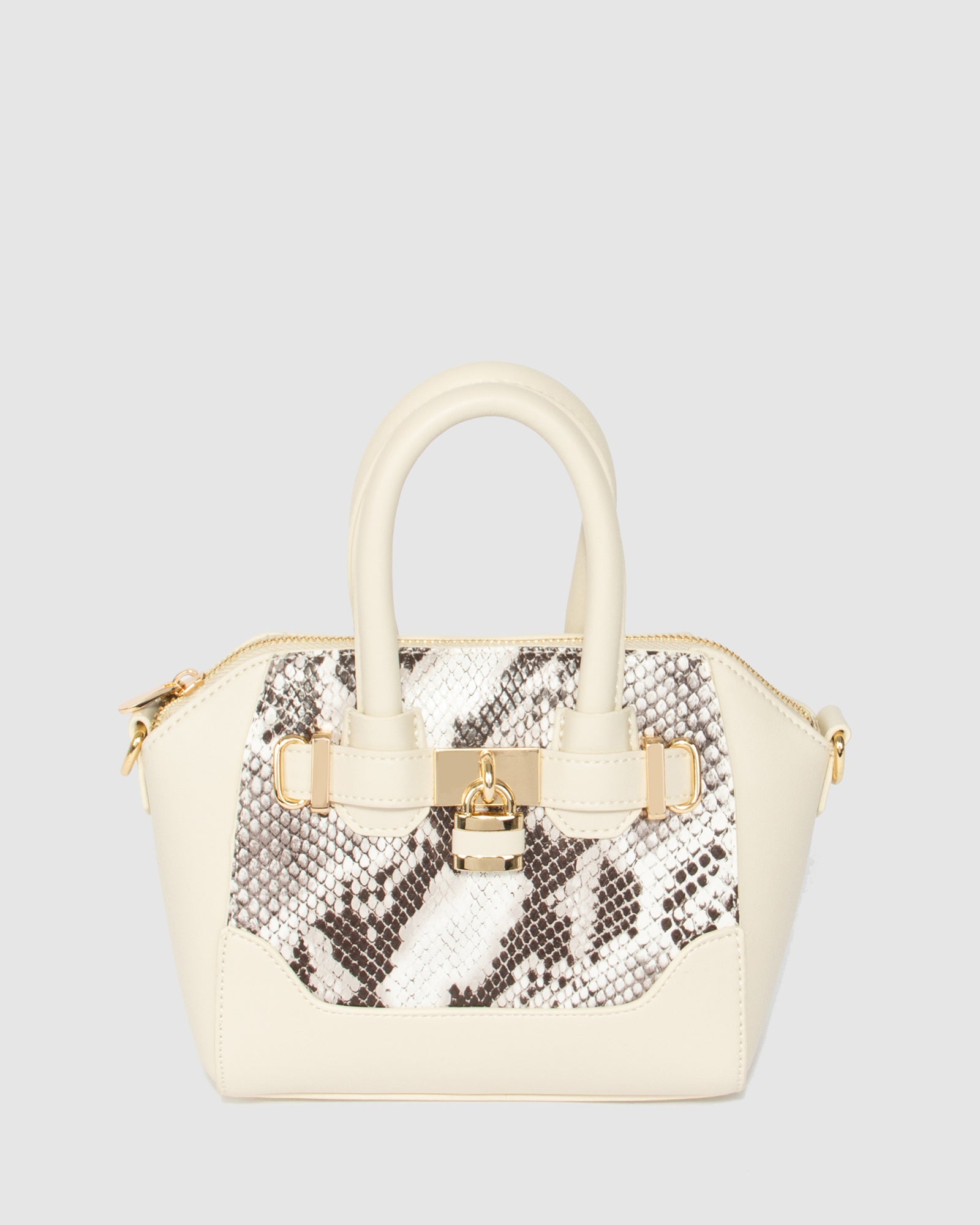 pushlock tote patchwork python large Images High... Python Frankie Lock Tote Bag