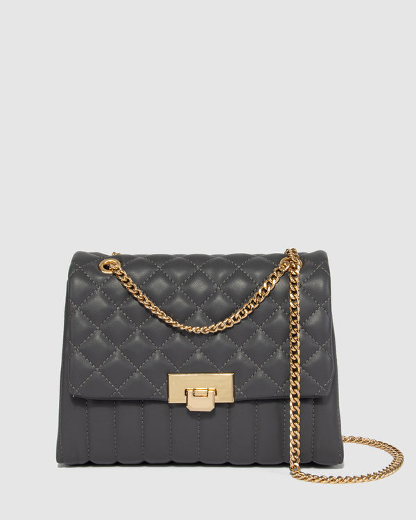 Grey Malia Quilt Crossbody