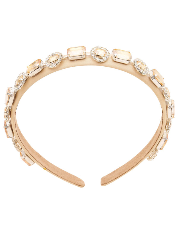 Champagne Bejewelled Narrow Headband