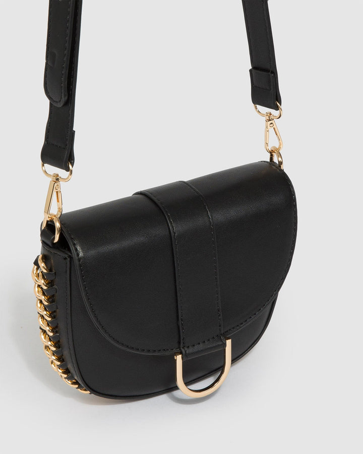Colette by Colette Hayman Black Alvita Chain Saddle Bag