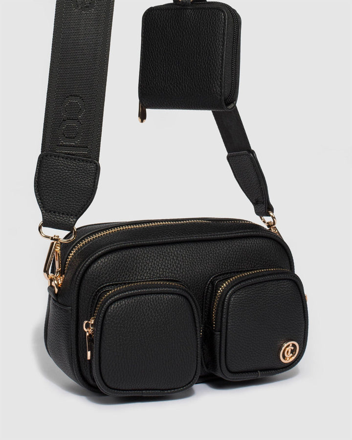 Colette by Colette Hayman Black Amalia Double Pocket Crossbody Bag