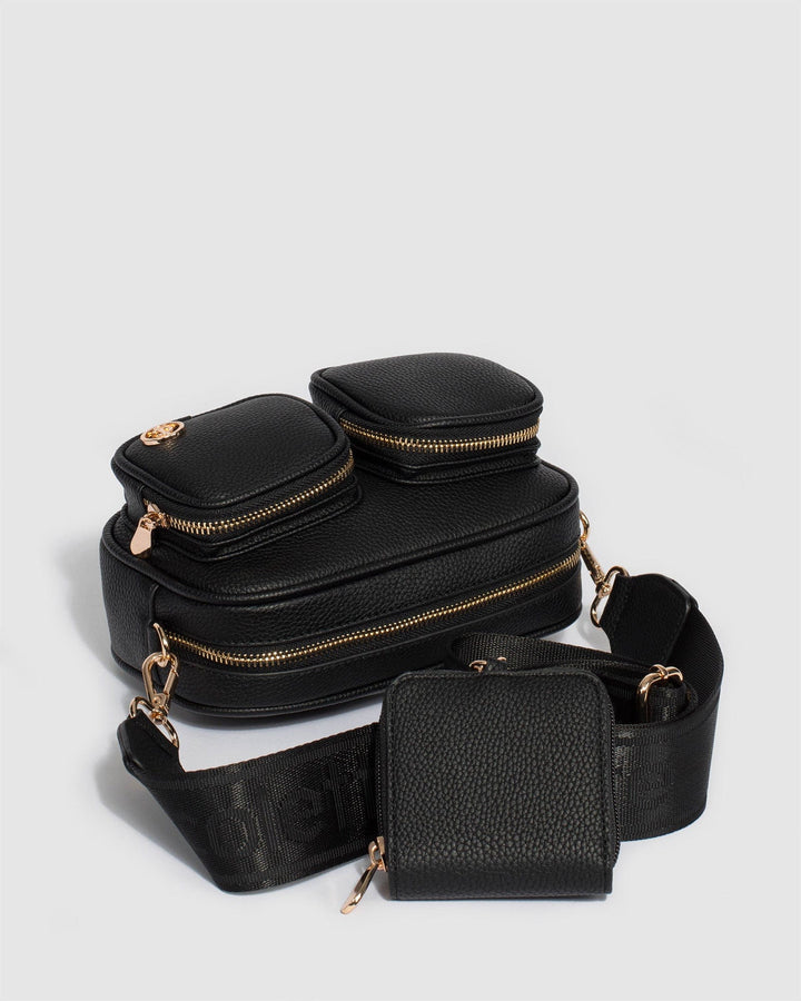 Colette by Colette Hayman Black Amalia Double Pocket Crossbody Bag