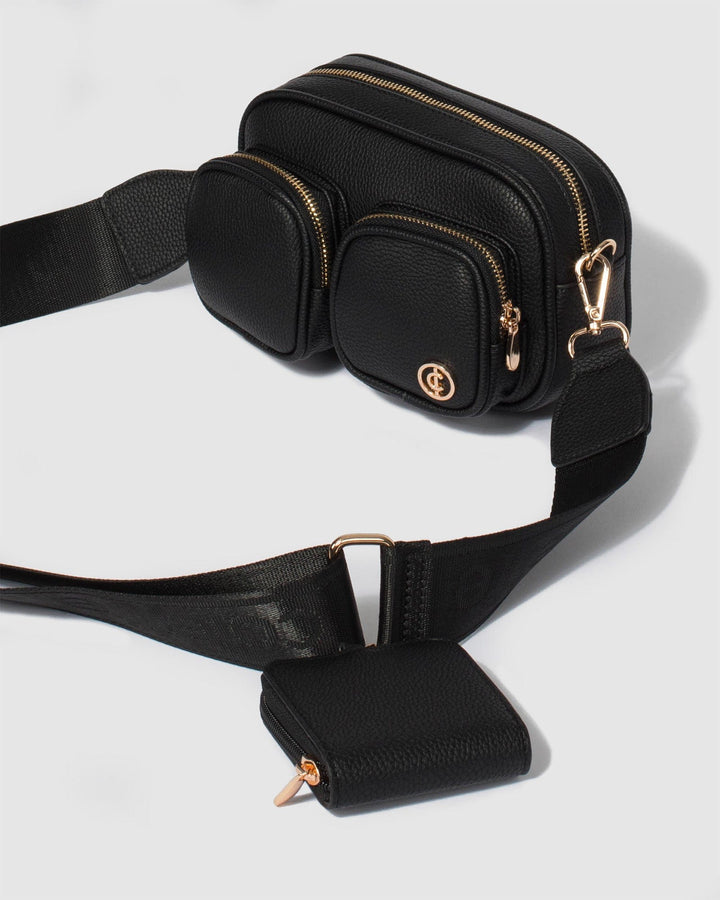 Colette by Colette Hayman Black Amalia Double Pocket Crossbody Bag