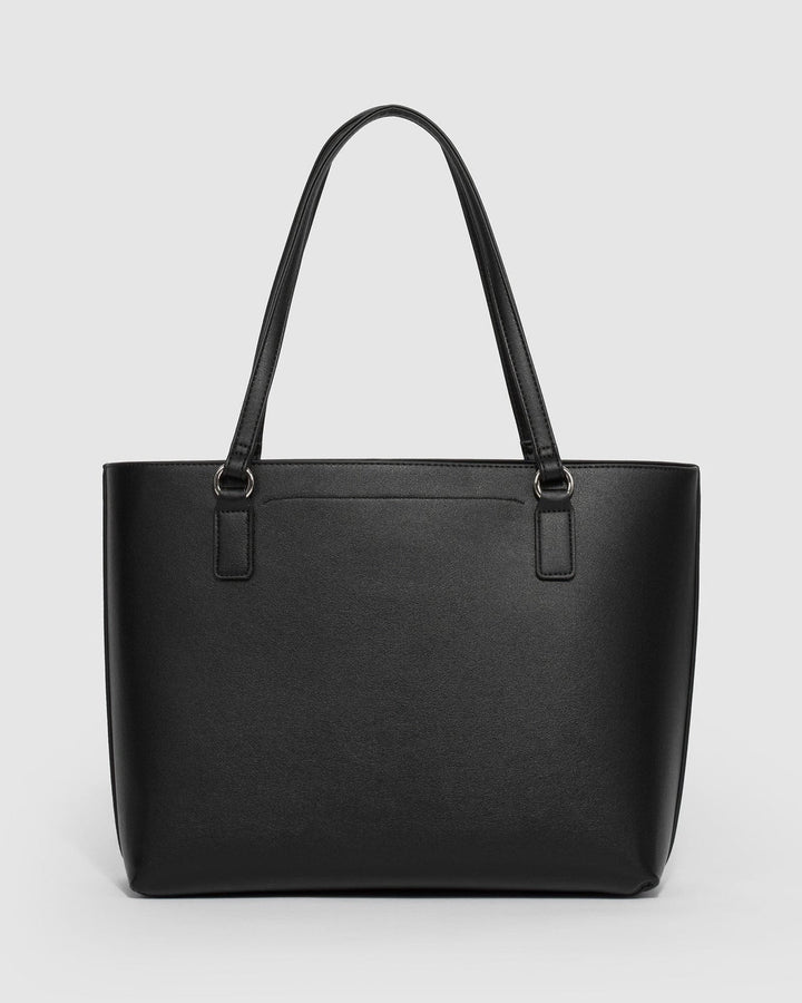 Colette by Colette Hayman Black Angelina Tote Bag With Silver Hardware