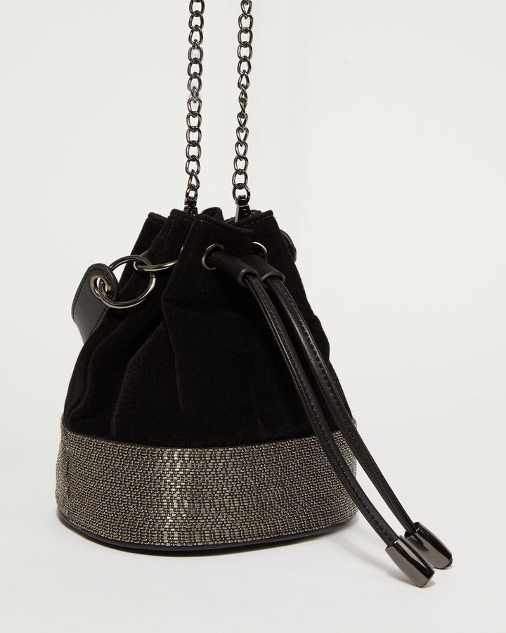 Black Anna Evening Bucket Bag colette hayman
