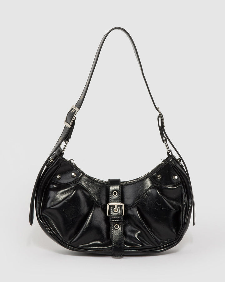 Colette by Colette Hayman Black Avalon Buckle Shoulder Bag