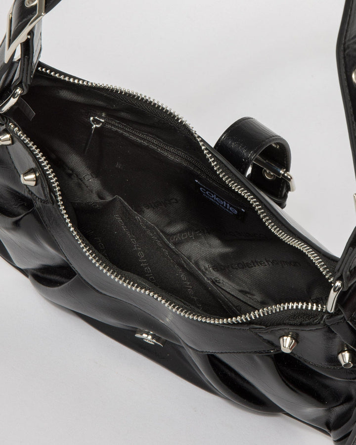 Colette by Colette Hayman Black Avalon Buckle Shoulder Bag