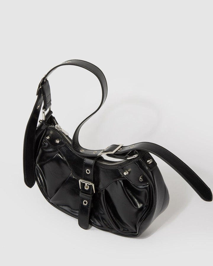 Colette by Colette Hayman Black Avalon Buckle Shoulder Bag