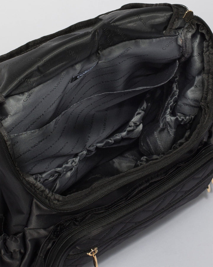 Colette by Colette Hayman Black Baby Bag Backpack with Gold Hardware