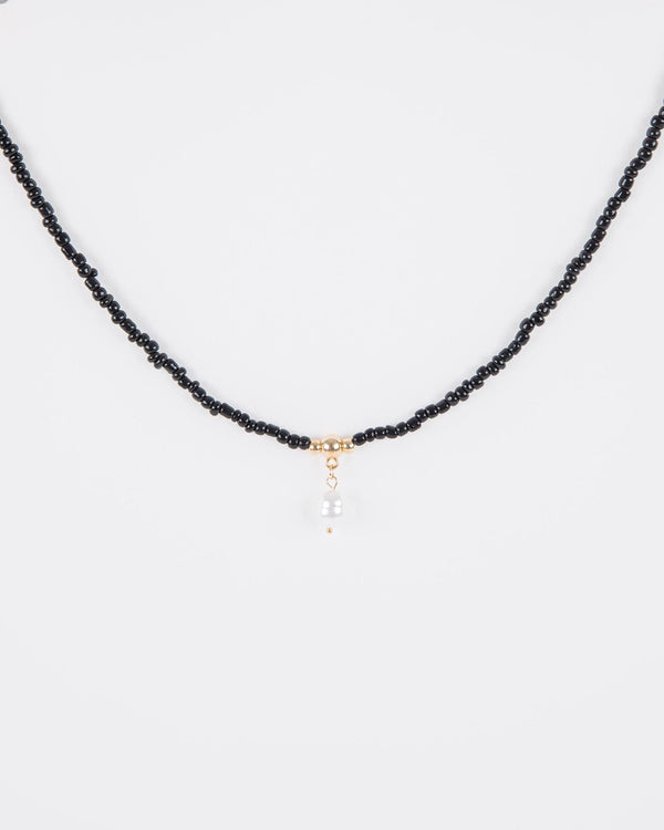 Colette by Colette Hayman Black Beaded Pearl Necklace