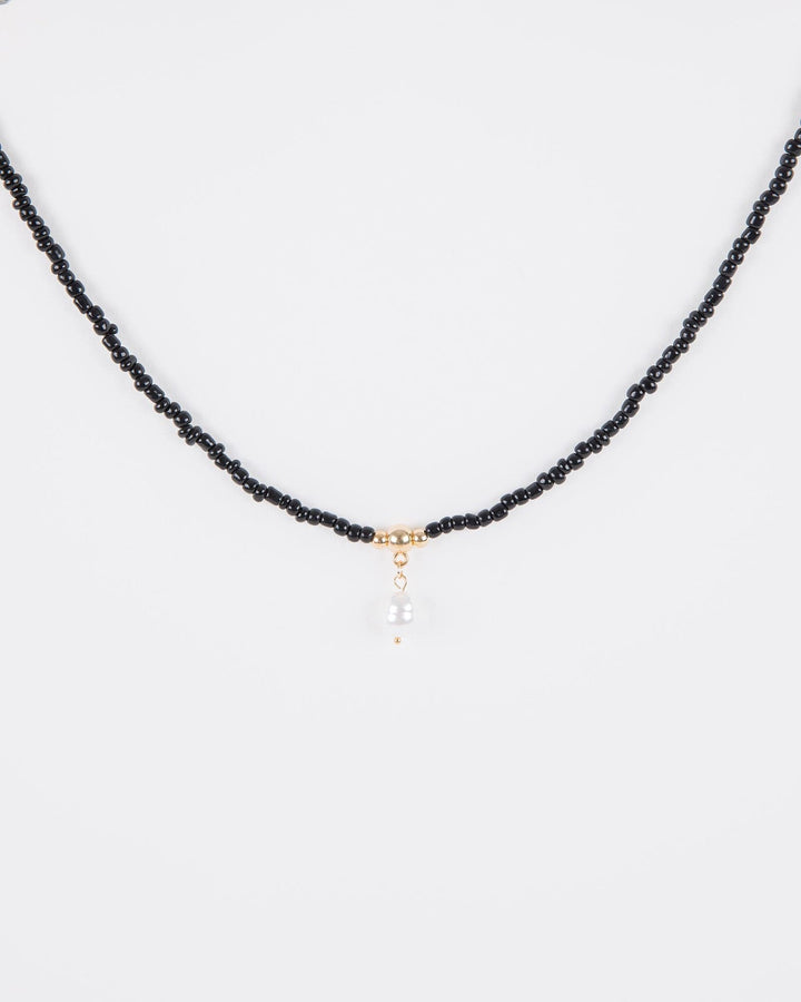 Colette by Colette Hayman Black Beaded Pearl Necklace