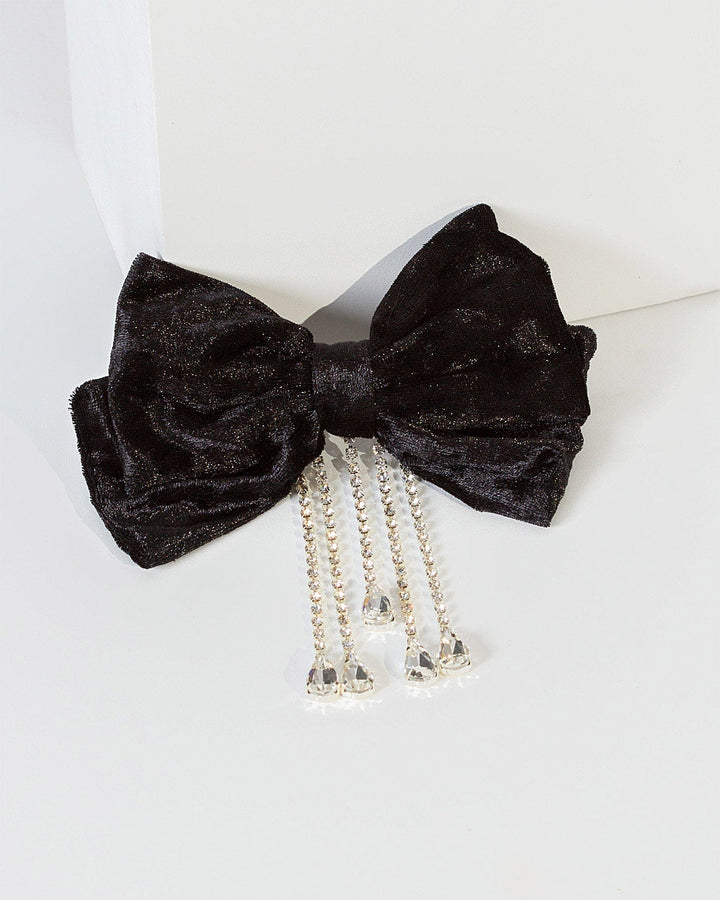 Colette by Colette Hayman Black Bow And Crystal Detail Hair Clip