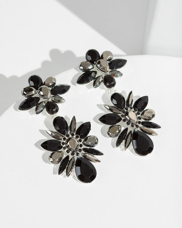 Colette by Colette Hayman Black Crystal Cluster Earrings