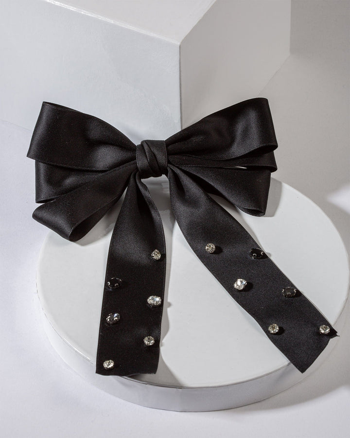 Colette by Colette Hayman Black Crystal Detailing Hair Bow