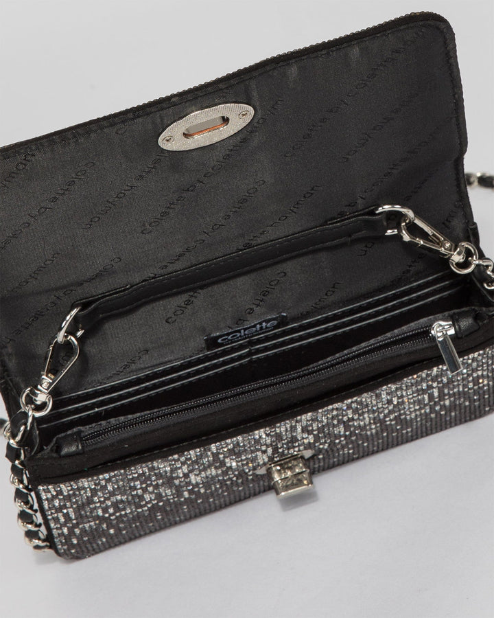 Colette by Colette Hayman Black Eboni Crystal Crossbody Bag