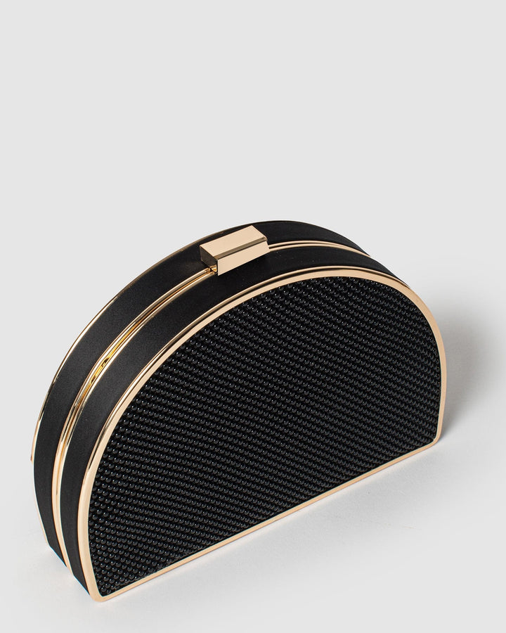 Colette by Colette Hayman Black Elena Bead Clutch Bag