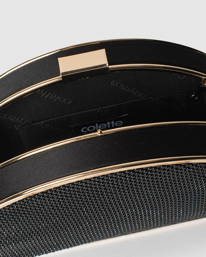 Colette by Colette Hayman Black Elena Bead Clutch Bag