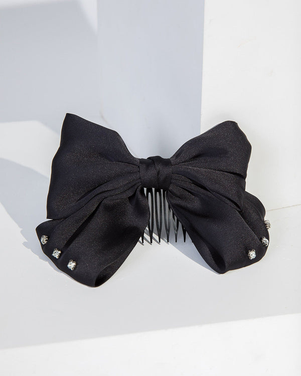 Colette by Colette Hayman Black Fabric Bow Hair Comb