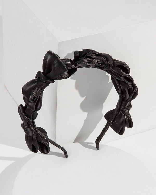 Colette by Colette Hayman Black Fabric Bow Headband