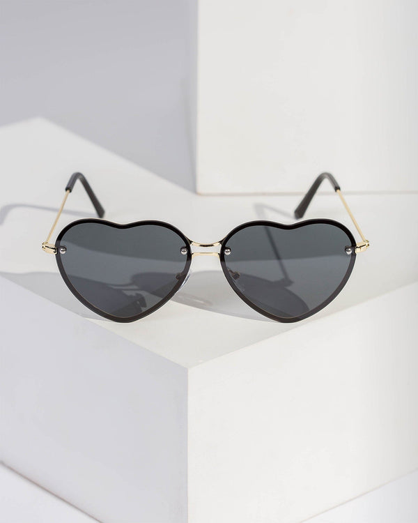Colette by Colette Hayman Black Heart Sunglasses